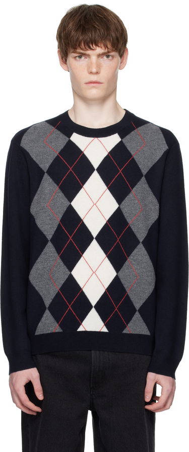 Sweater A.P.C. A.P.C. Evan Argyle Sweater Mörkblå | WVBDR-H23419, 0