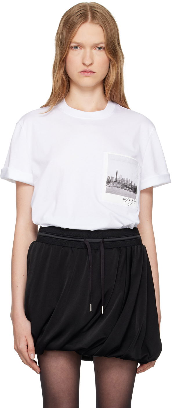 T-shirt Helmut Lang Skyline Postcard Graphic T-Shirt Vit | O07HM501