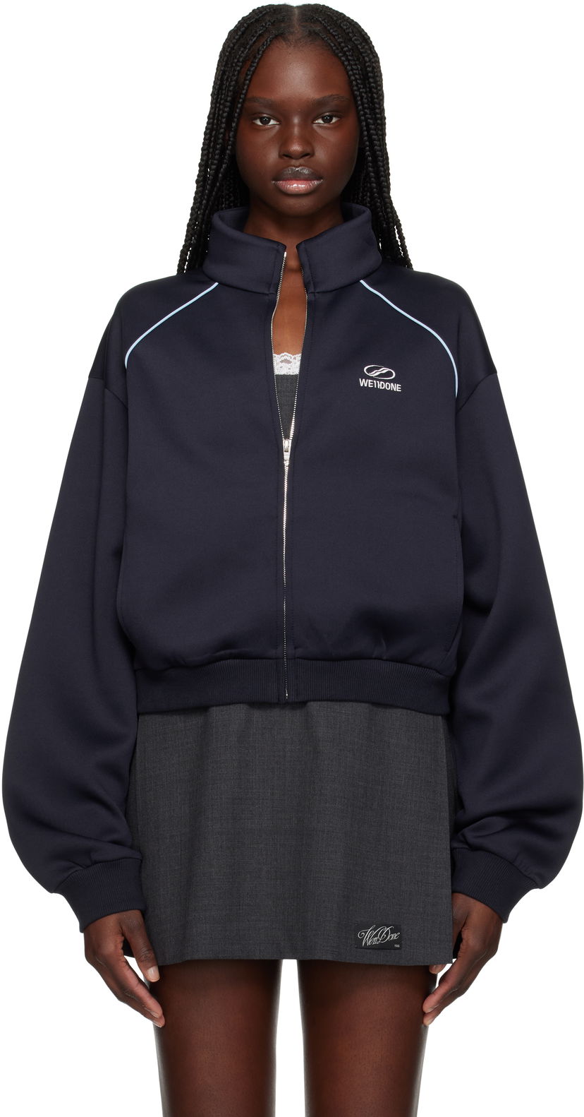 Bomberjacka We11done We11done Sporty Selldone Track Jacket Mörkblå | WD-TJ1-25-832-W-NV