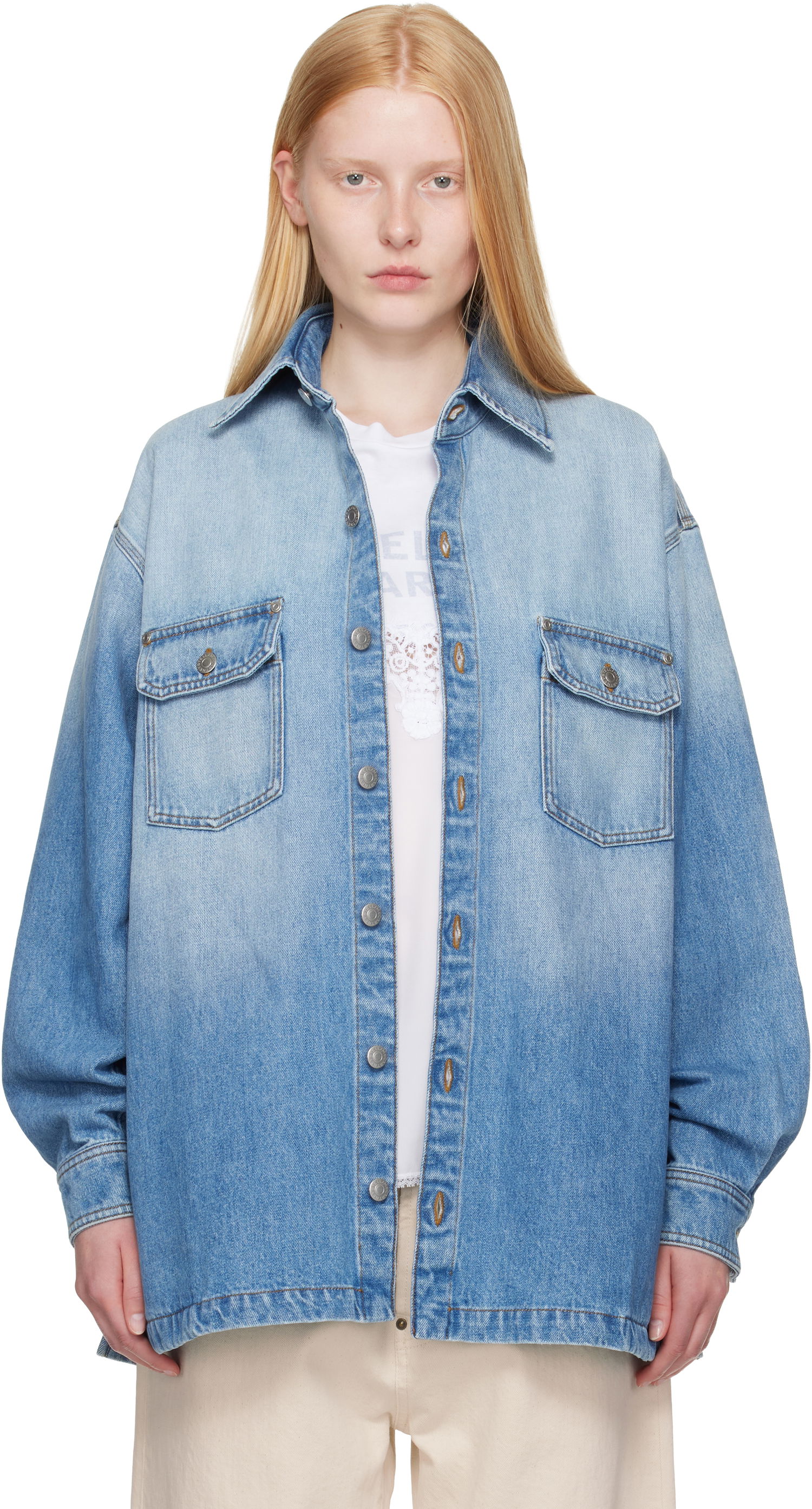 Skjorta Stella McCartney Stella McCartney Iconic Denim Shirt Blå | 6D04113SQH27, 0