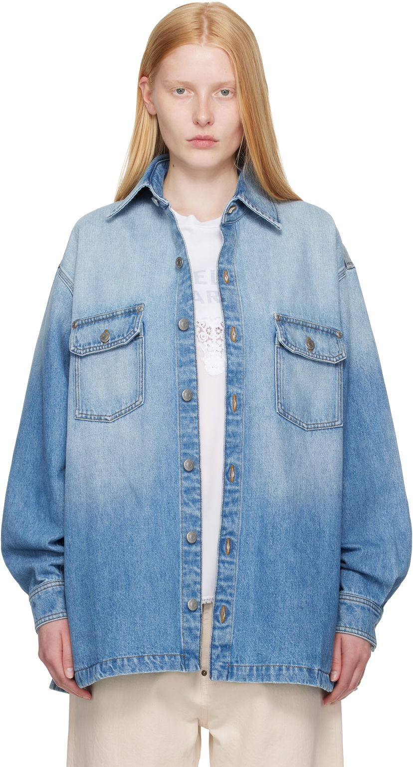 Skjorta Stella McCartney Stella McCartney Iconic Denim Shirt Blå | 6D04113SQH27