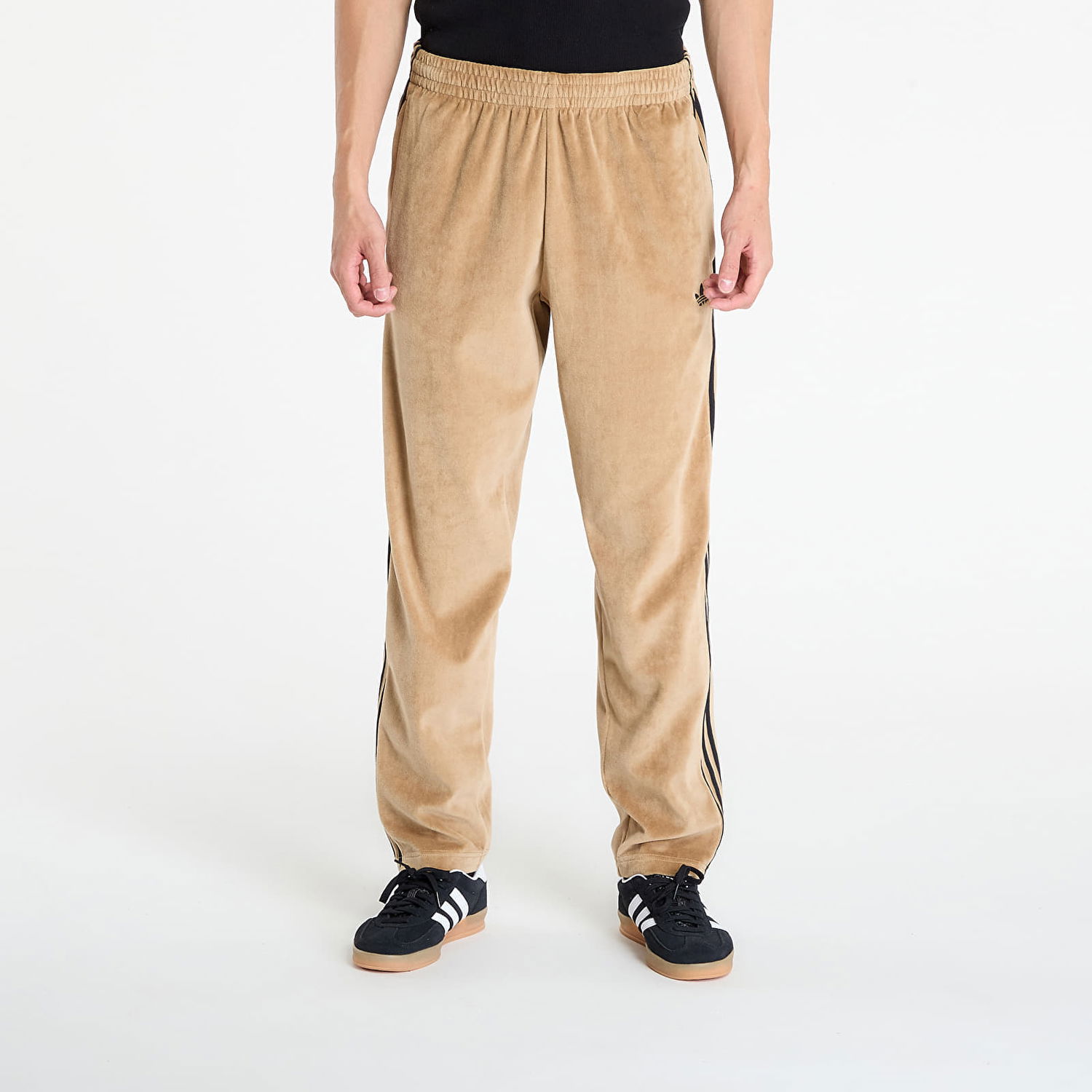 Träningsbyxor adidas Originals adidas SST Adicolor Velour Track Pants Beige | JX1556, 0