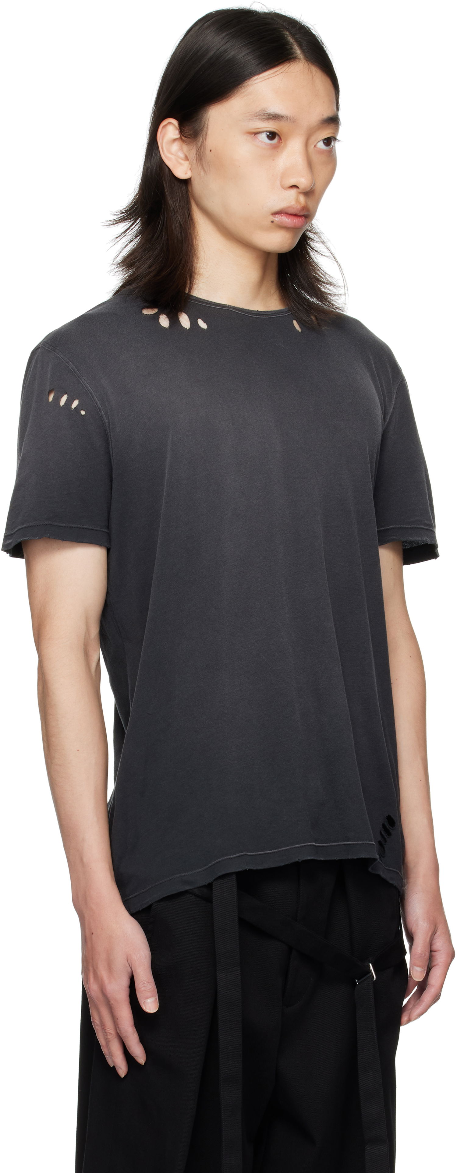 T-shirt Ann Demeulemeester Ann Demeulemeester Eternal Eagle Baptist Distressed T-Shirt Svart | B0013414-FA638-098, 1