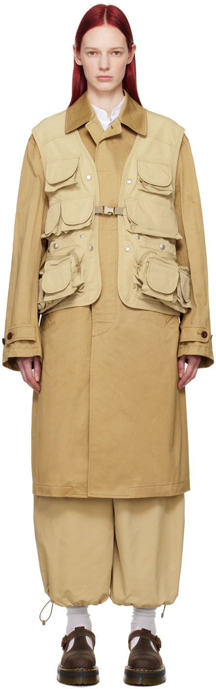 Väst Junya Watanabe Overlay Utility Coat Beige | WM-C001-051