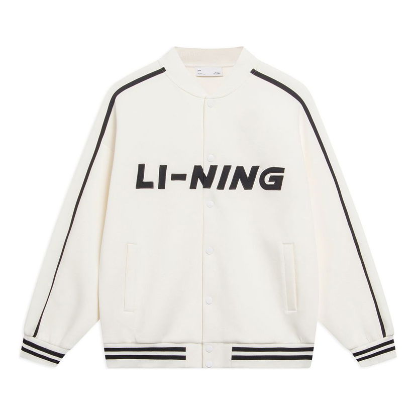 Bomberjacka Li-Ning Striped Graphic Baseball Jacket Vit | AWDT545-1
