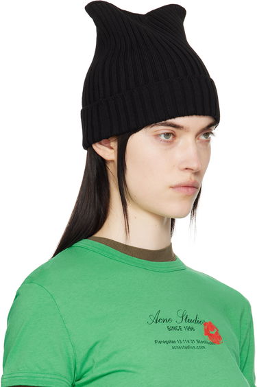 Mössa Acne Studios Acne Studios Ribbed Square Beanie Svart | C40396-, 1