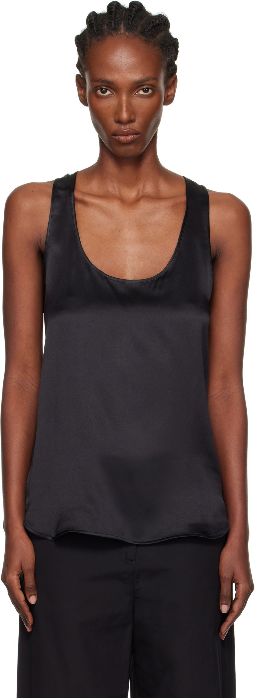 Linne WARDROBE.NYC WARDROBE.NYC Silk Tank Top Svart | W1137F25SE