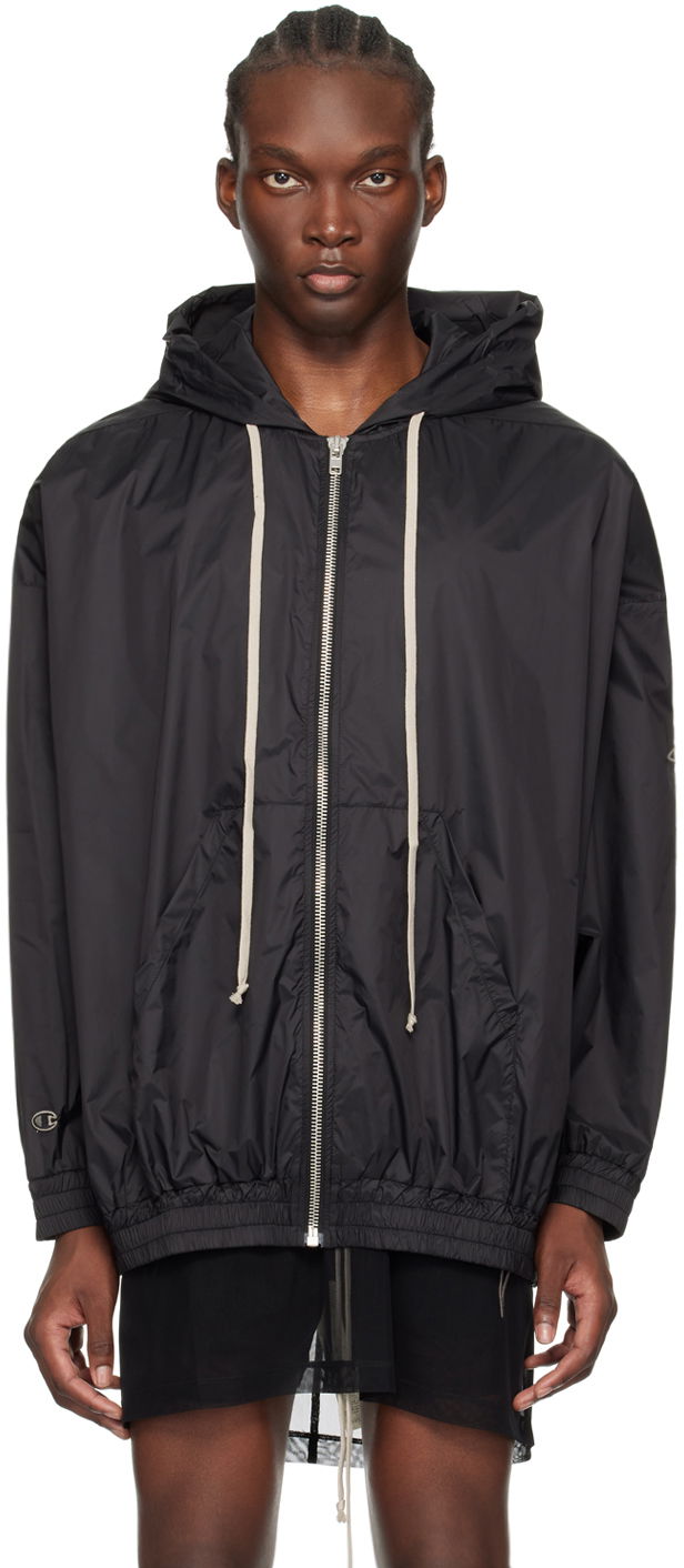 Vindjacka Rick Owens Jumbo Jason's Hoodie Svart | CM01D0632 CHNY