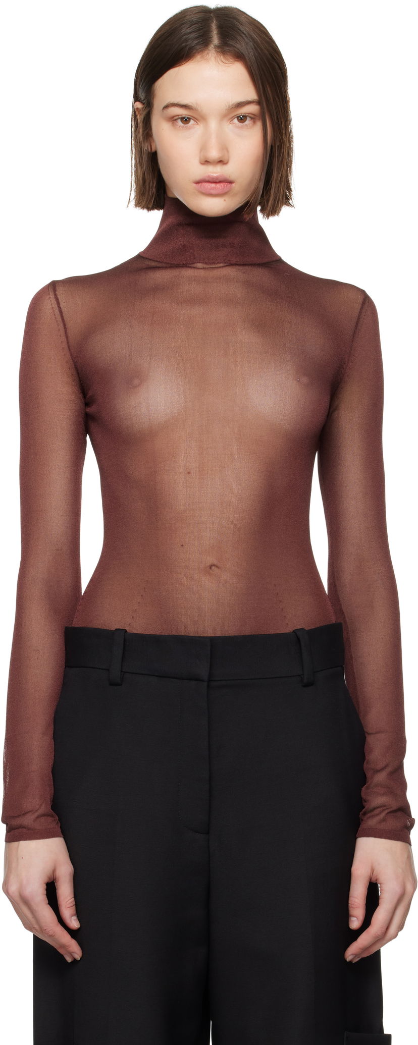 Kropp Khaite Tallin Turtleneck Bodysuit Brun | 9647435