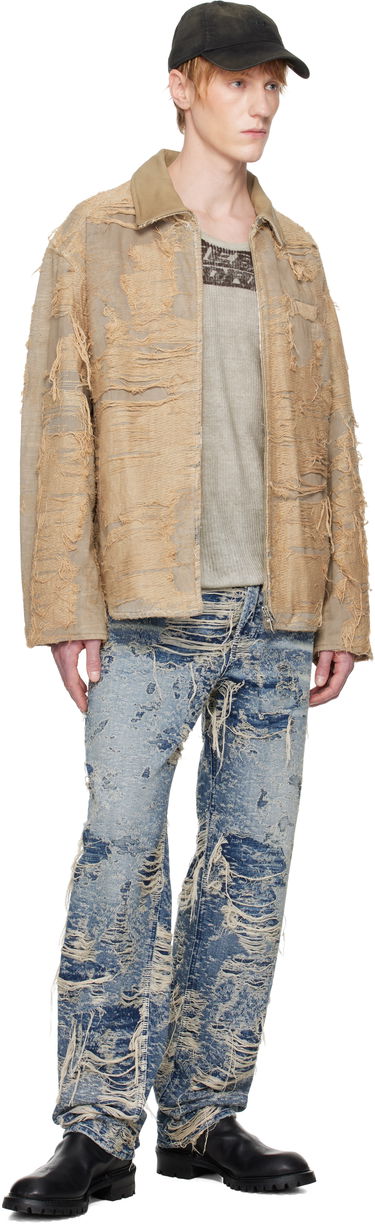 Jacka Diesel Diesel D-Ivar-Fsg Distressed Denim Jacket Beige | A18111-007AZ-33S, 3