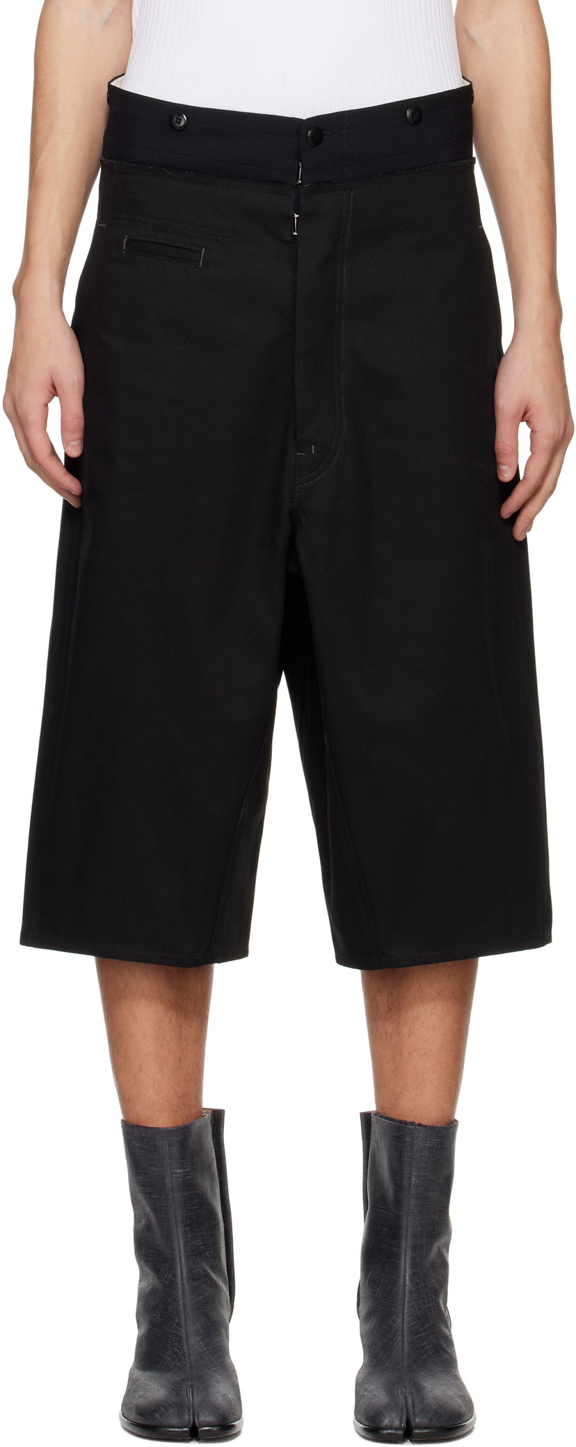 Shorts Maison Margiela Maison Margiela Spliced Cotton Shorts Svart | S50MU0079 M35206