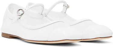 Kläder Aeyde Aeyde Uma Mesh Toe-Cap Ballerina Flats Vit | A11-FL-RKLS08FL181-SS25-1020-007, 3