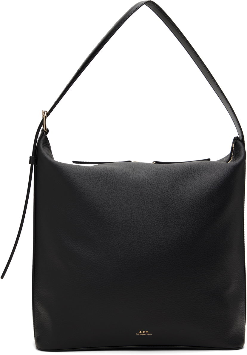 Axelväska A.P.C. Leather Shoulder Bag Svart | PXCBL-F61902