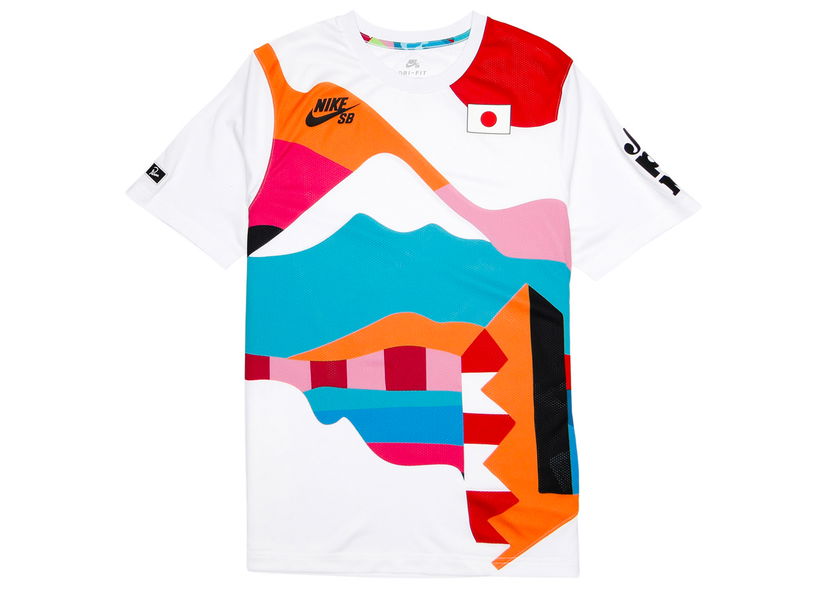 Jersey Nike SB Parra x Japan Federation Kit Crew Jersey White/Black Flerfärgad | CT6051-100