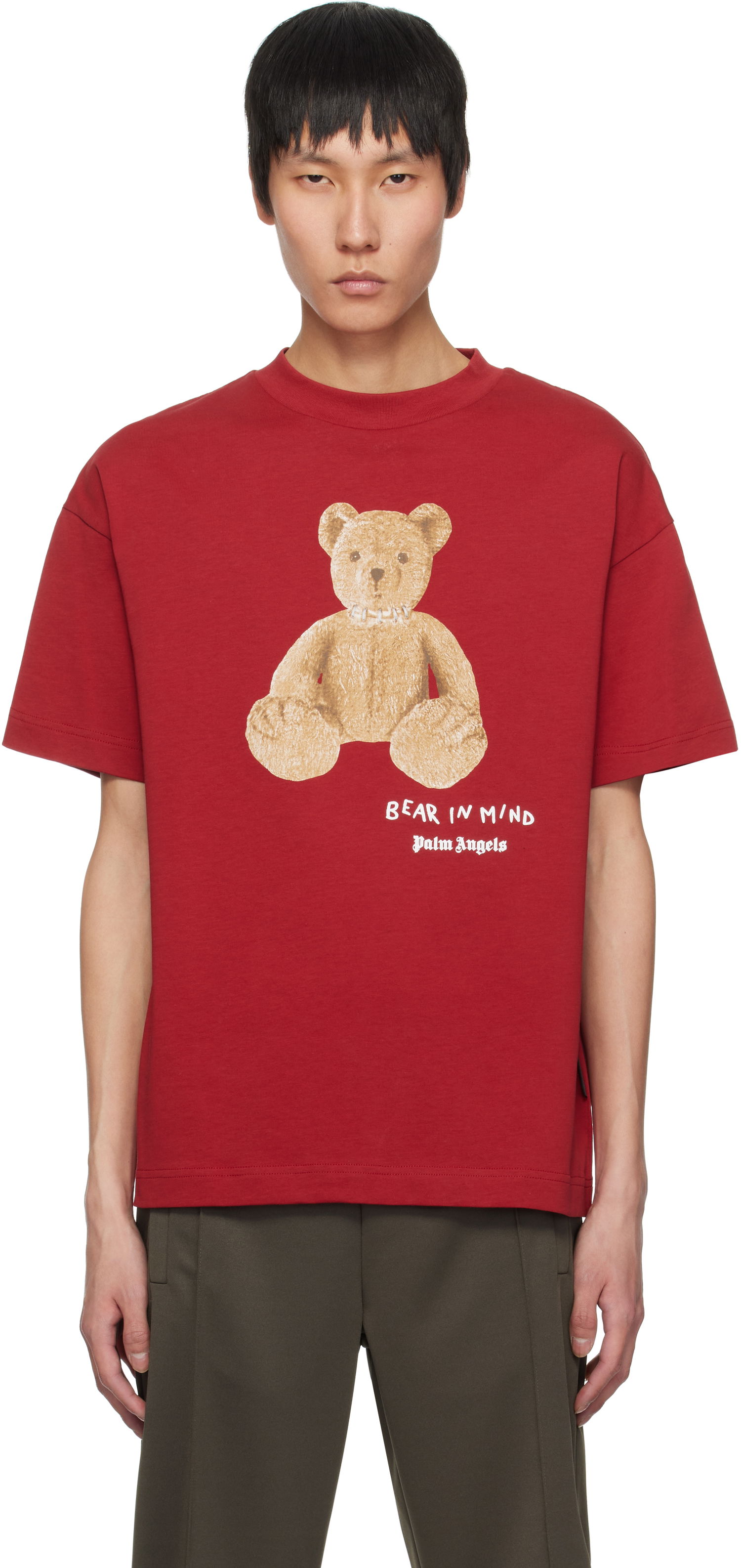 T-shirt Palm Angels Palm Angels 'Bear in Mind' T-Shirt Röd | PMAA001S25JER0052560, 0