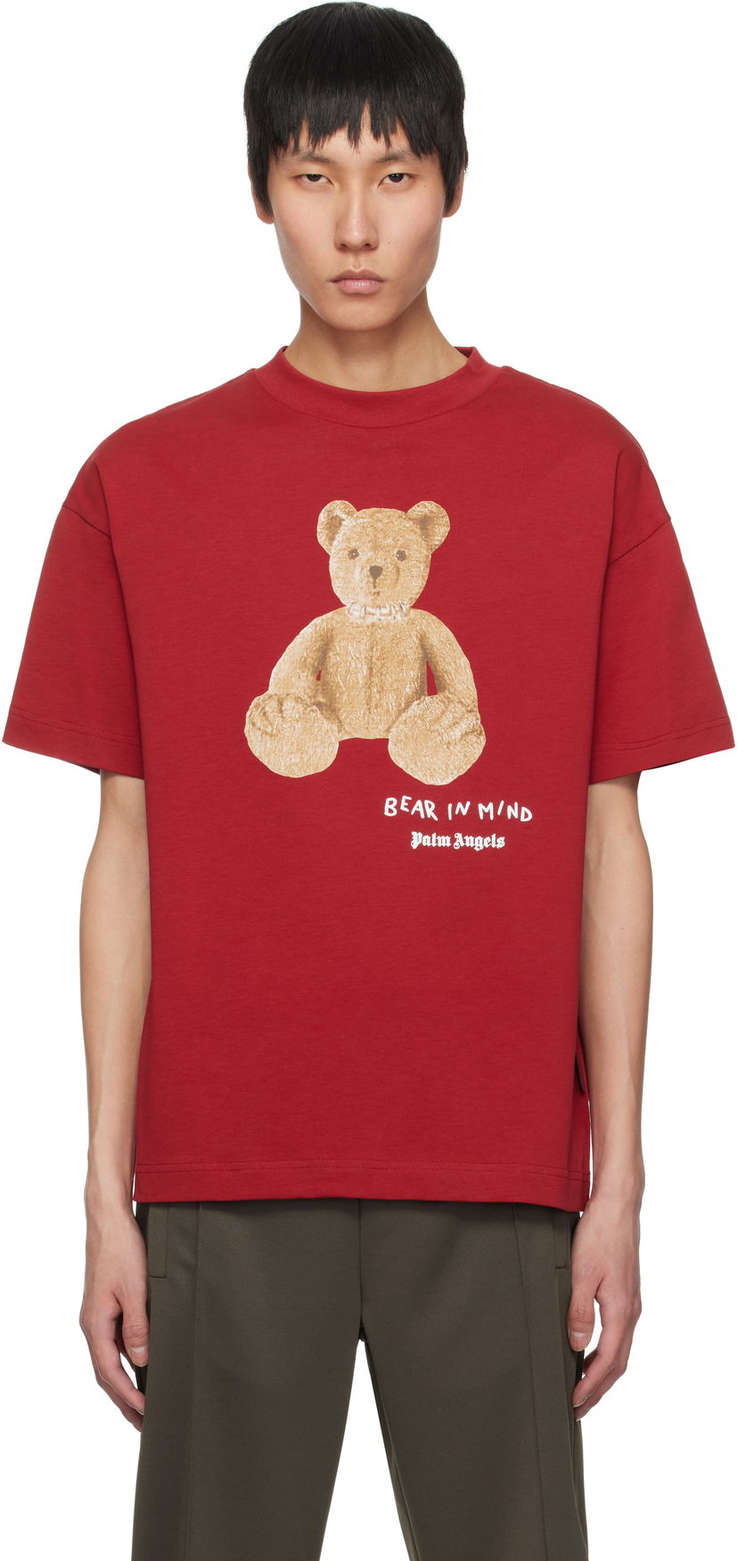 T-shirt Palm Angels Palm Angels 'Bear in Mind' T-Shirt Röd | PMAA001S25JER0052560