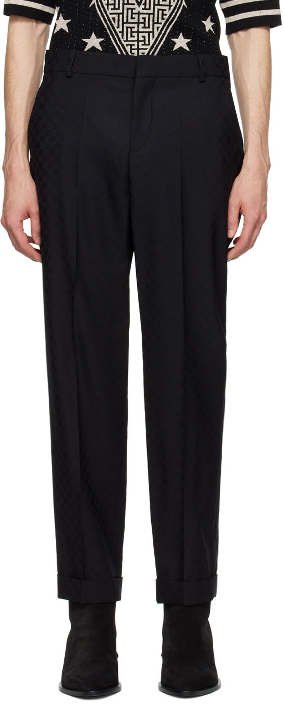 Byxor Balmain Monogram Trousers Svart | CH1PM030WC54