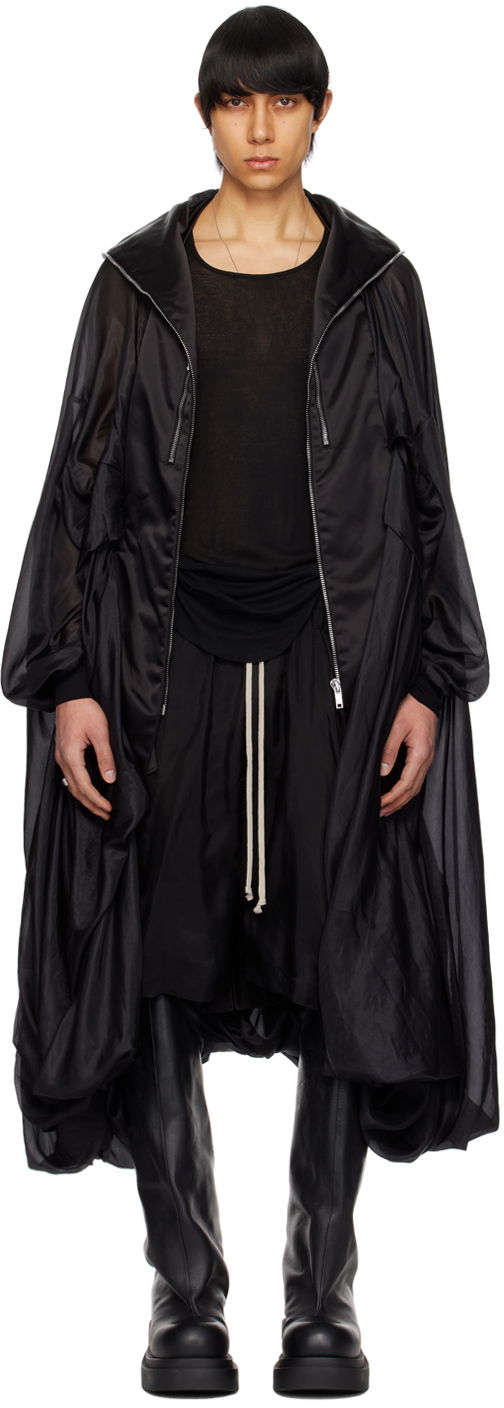 Parkas Rick Owens Hooded Bubble Coat Svart | RR01D3908 SHNBR