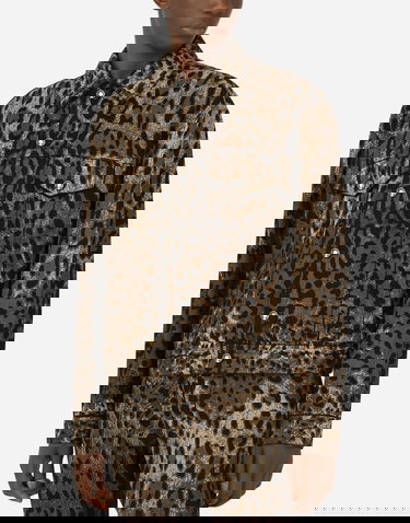 Jacka Dolce & Gabbana Dolce & Gabbana Leopard Print Denim Jacket Brun | G9UW6DG8EI1S9001, 3