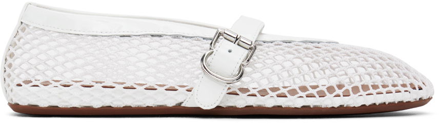Kläder Alaïa ALAÏA Fishnet Ballerina Flats Vit | AA3A029TK007, 0