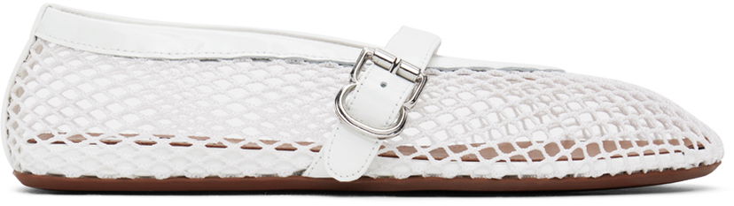 Kläder Alaïa ALAÏA Fishnet Ballerina Flats Vit | AA3A029TK007