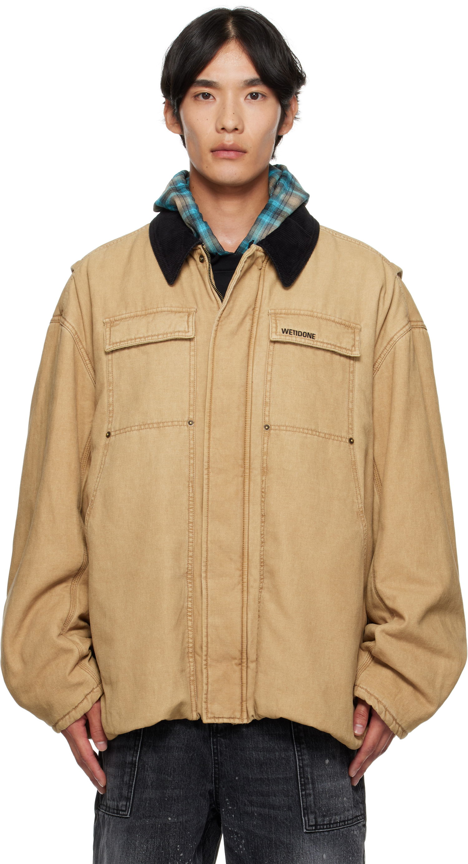 Jacka We11done We11done Washed Work Jacket Beige | WD-JP2-25-070-U-BG, 0