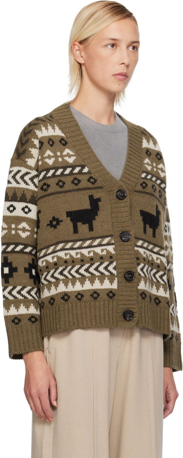 Sweater Max Mara Llama Motif Fair Isle Cardigan Flerfärgad | 2525346092600, 1