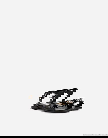Sneakers och skor Dolce & Gabbana Patent Leather Sandals With Dg Logo Svart | D11048A115380999, 2