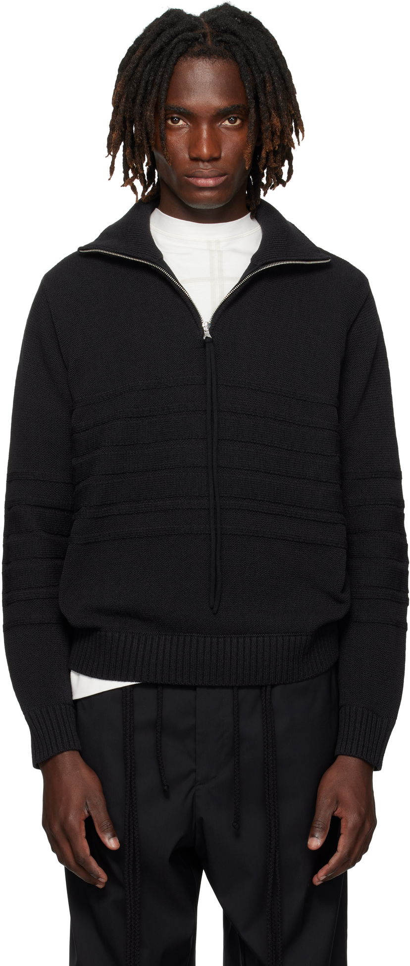 Polotröja Craig Green Craig Green Tape Knit Polo Svart | CGAW25CKNJU61