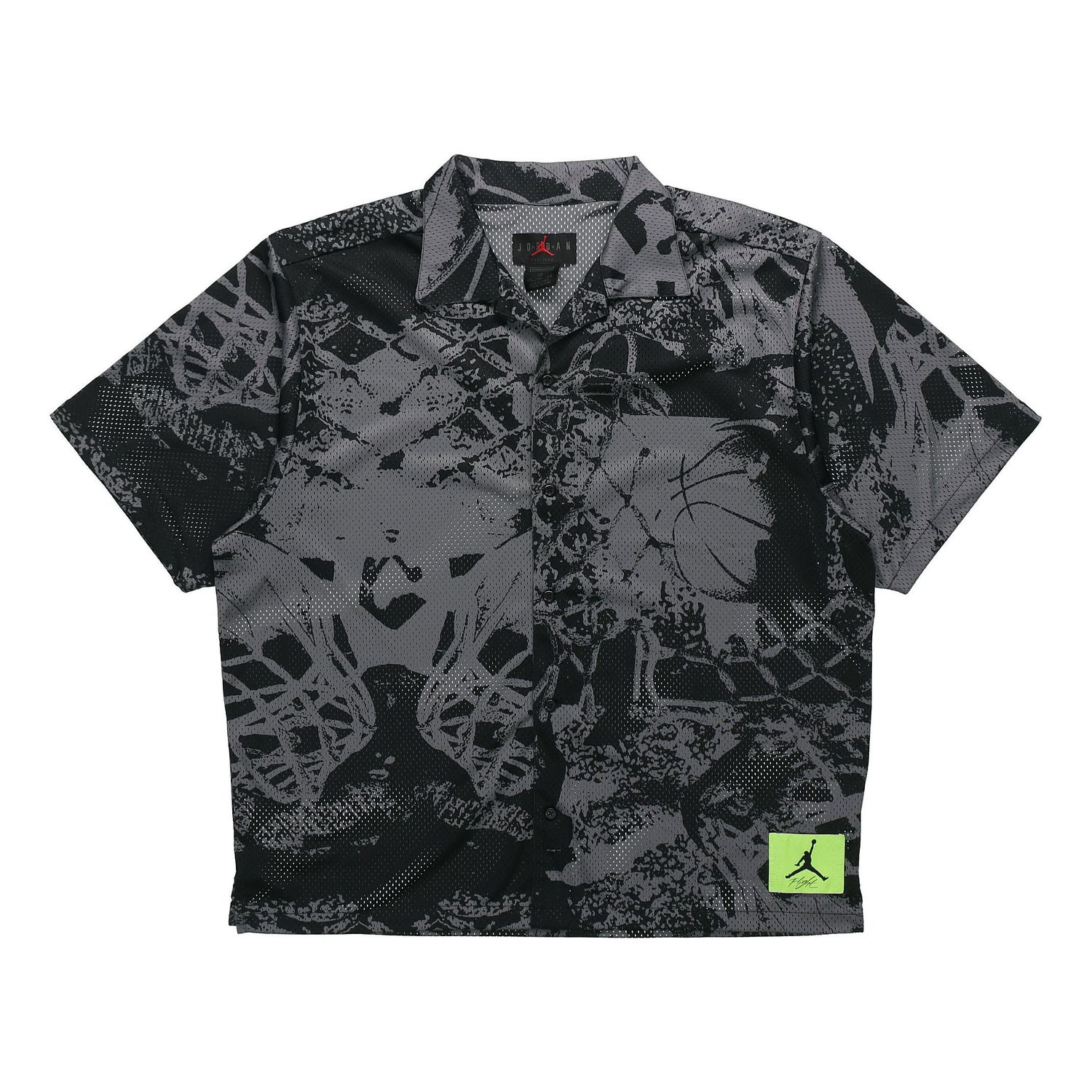 Skjorta Jordan Jordan Flight Knitted Printed Wide Loose Basketball Short Sleeve Shirt Svart | CZ4736-010, 0