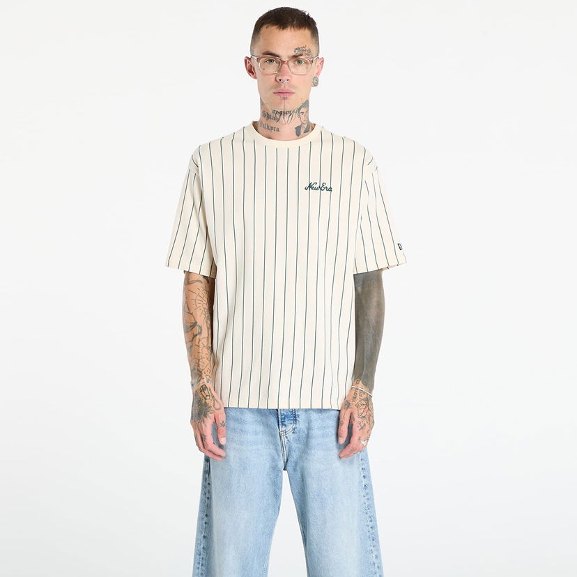T-shirt New Era New Era Pinstripe T-Shirt Beige | 60684389