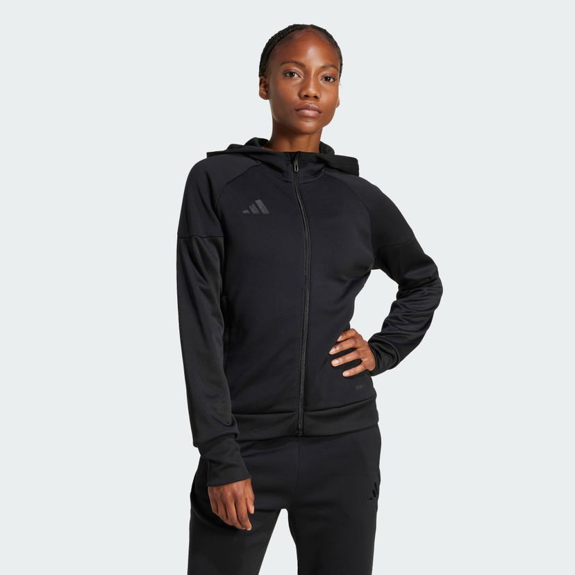 Sweatshirt adidas Performance Tiro 25 Full-Zip Hoodie Svart | JD9079