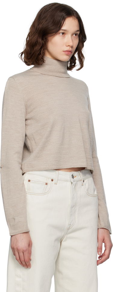 Sweater Maison Margiela MM6 Maison Margiela Knitted Cropped Turtleneck Beige | S52HA0296 M13133, 1