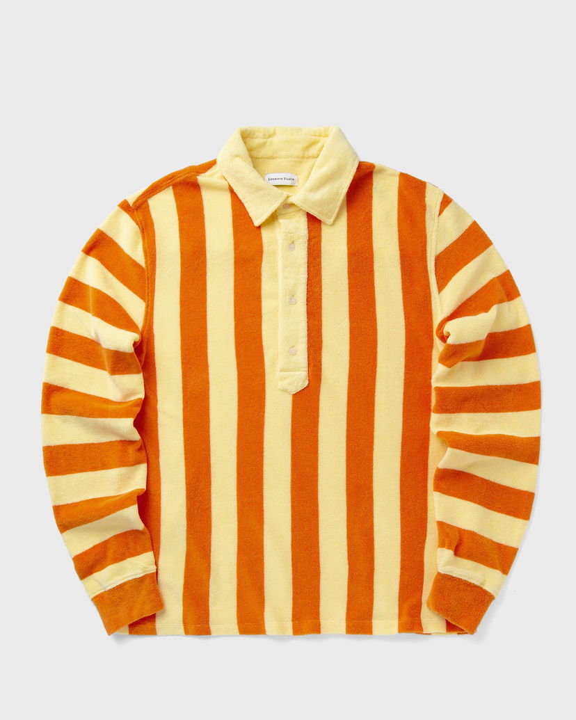 Polotröja Edmmond Studios Striped Long Sleeve Polo Shirt Orange | 125-20-03250