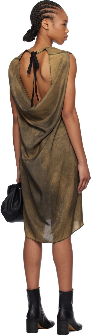 Klä Maison Margiela MM6 Maison Margiela Silk Shift Midi Dress Brun | S52DA0051 M35244, 2