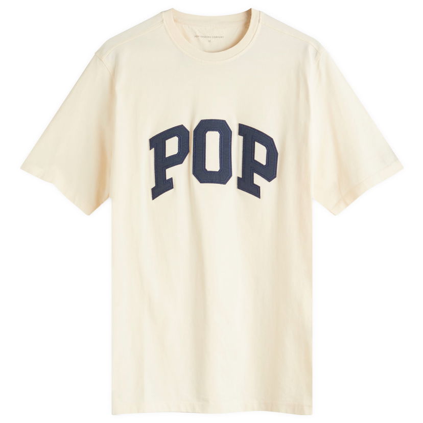 T-shirt Pop Trading Company Arch Logo T-Shirt, Size Large Beige | POPSS25-02-010