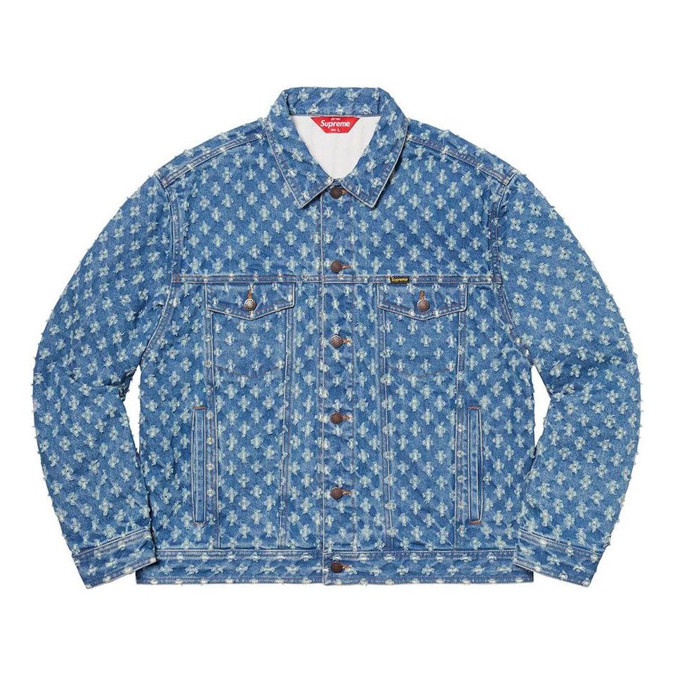 Jacka Supreme Hole Punch Denim Trucker Jacket Blå | SUP-SS20-597, 0