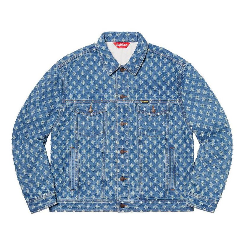 Jacka Supreme Hole Punch Denim Trucker Jacket Blå | SUP-SS20-597