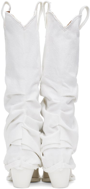 Kläder R13 R13 Mid Cowboy Denim Sleeve Boots Vit | R13S0107-WHT, 1