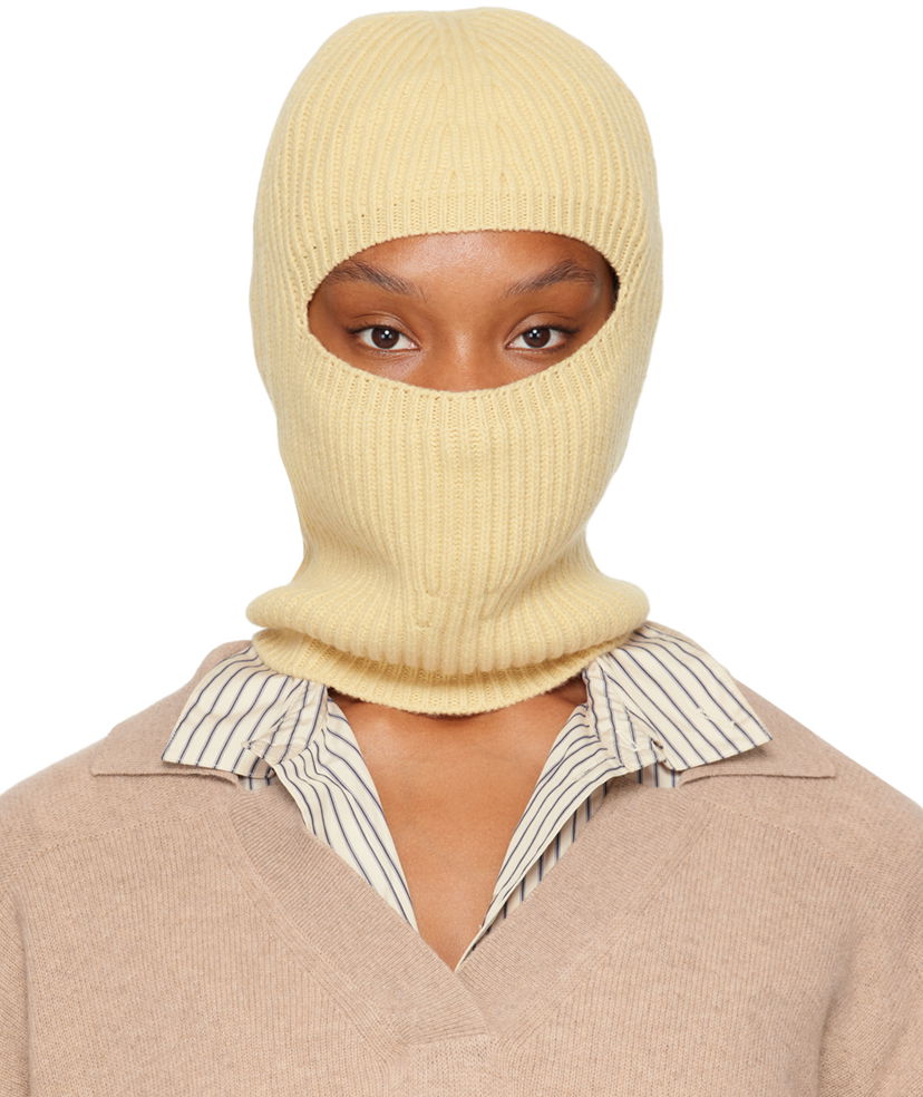 Halsduk Stella McCartney Ribbed Balaclava Gul | 6K08883S2528