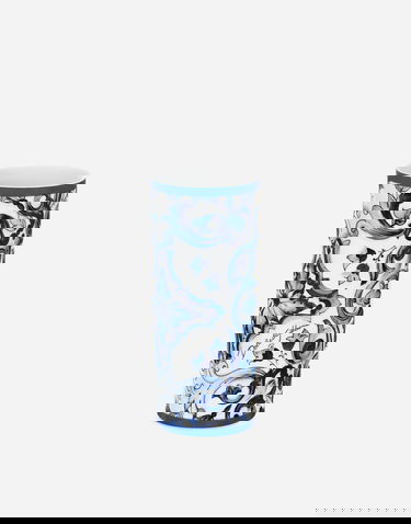 Heminredning Dolce & Gabbana Dolce & Gabbana Cylindrical Porcelain Majolica-print Vase Flerfärgad | TCC196TCAMZUB011, 1