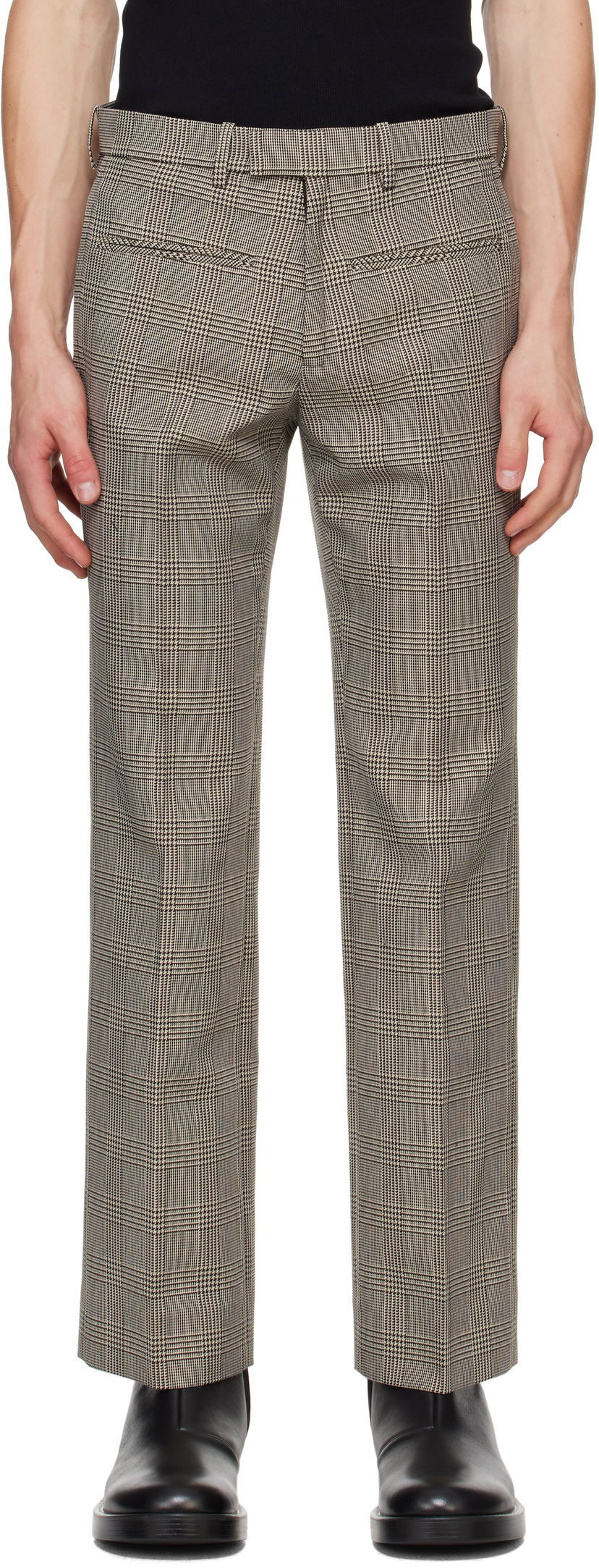 Byxor Courrèges Prince of Wales Check Trousers Brun | 324CPA249PL0166