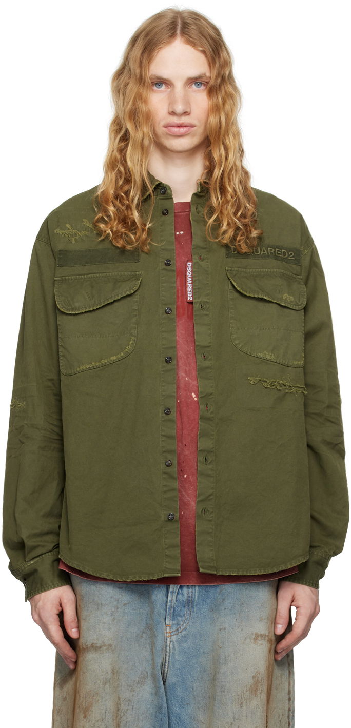 Skjorta DSQUARED2 Ranger Shirt Grön | S74DM0875_S78205