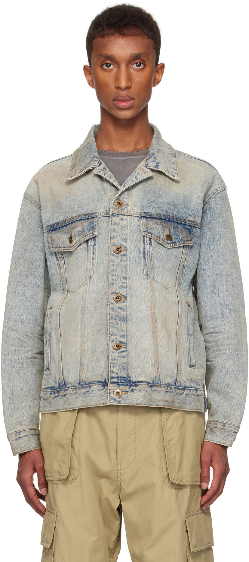 Jacka We11done We11done Washed Denim Jacket Blå | WD-DJ3-24-315-U-SK