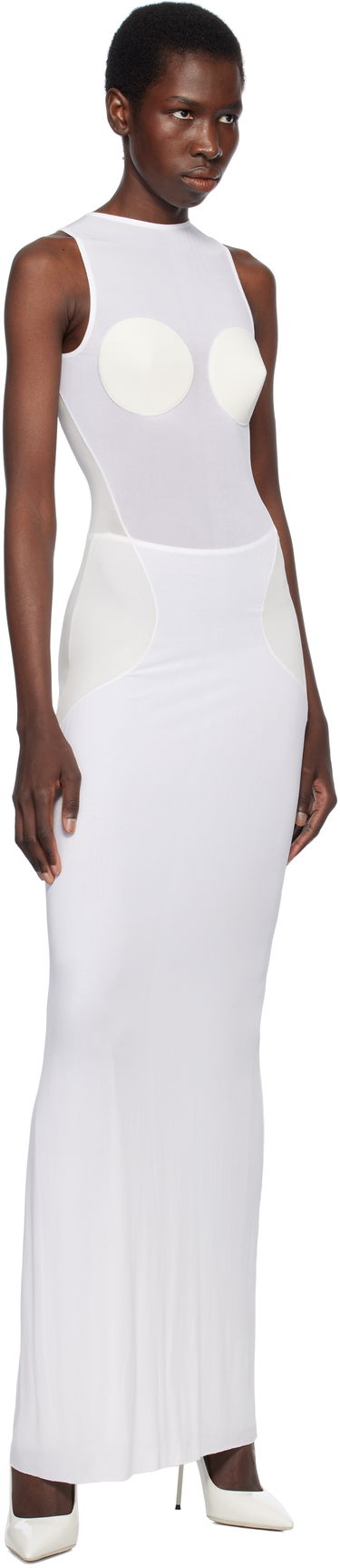 Klä Jean Paul Gaultier Jean Paul Gaultier 'The Conical' Maxi Dress Vit | 25/34-F-RO372-J082-1103, 3