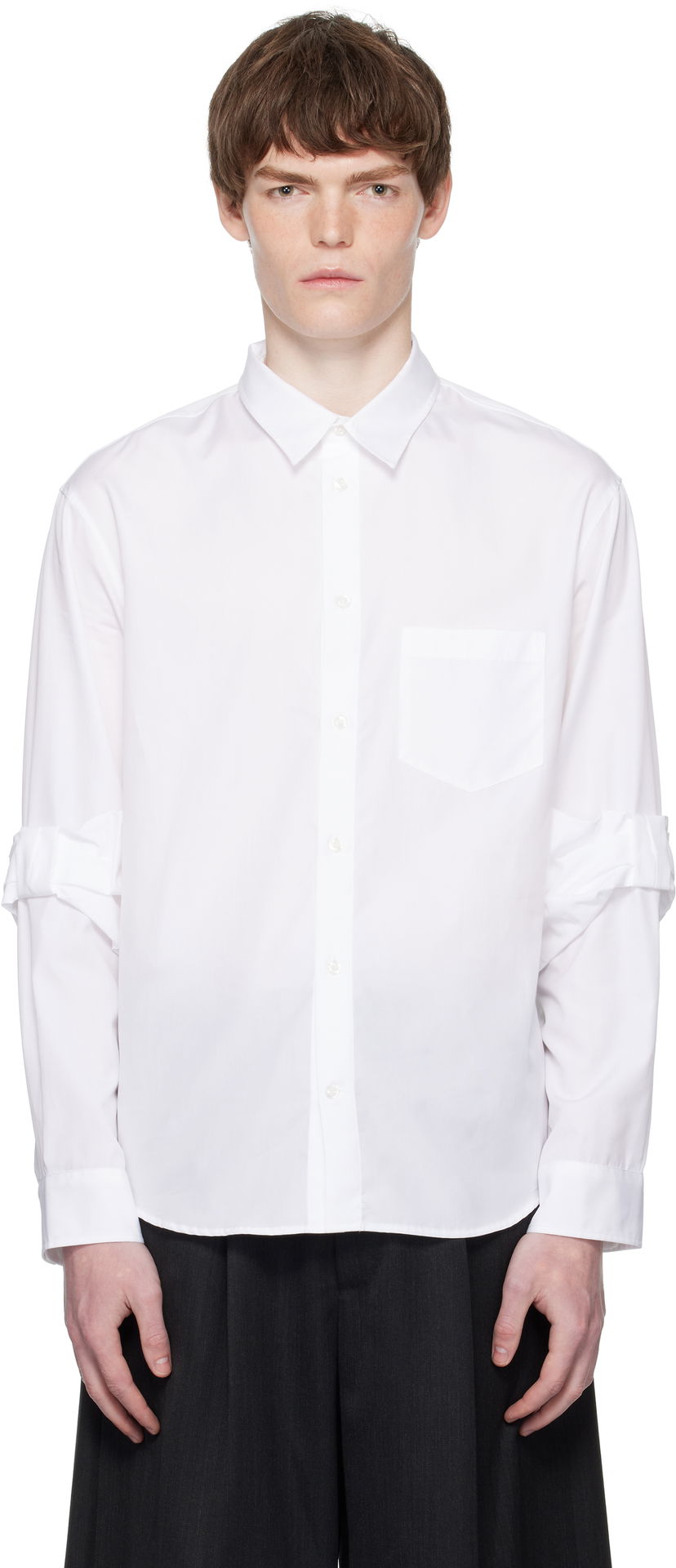 Skjorta Simone Rocha Simone Rocha Bow Sleeve Classic Shirt Vit | 5382 1025