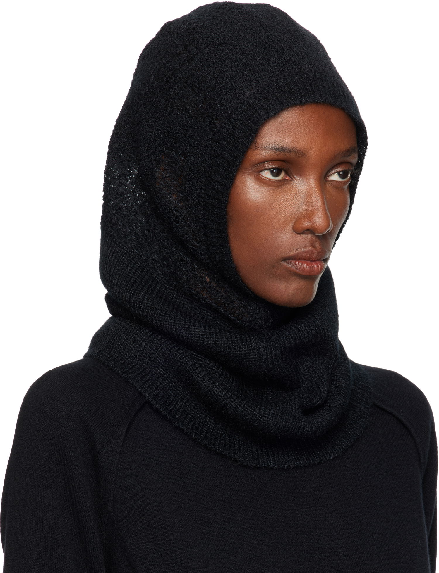 Hatt Ann Demeulemeester Ann Demeulemeester Vali Knit Balaclava Svart | 2520-W-HT08-KN070-099, 1