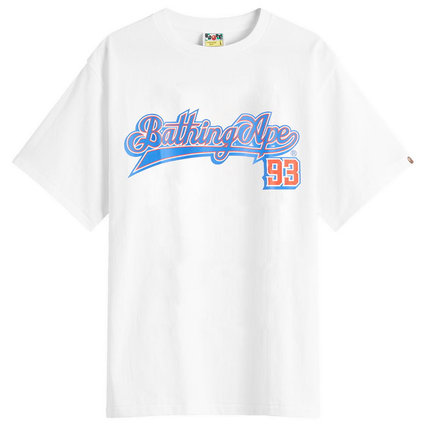 T-shirt BAPE Bathing Ape Baseball Logo T-Shirt, Size Large Vit | 001TEL301056M-WBK