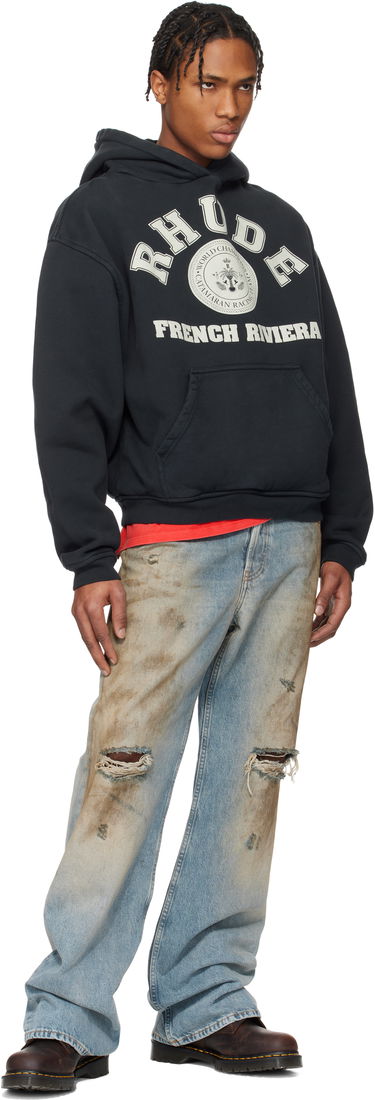 Sweatshirt Rhude Rhude 'French Riviera' Graphic Hoodie Svart | RHPS25HO04012, 3