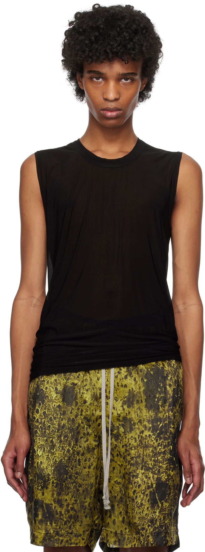 Linne Rick Owens Rick Owens Hollywood Basic SL Tank Top Svart | RU01E5151 BZ